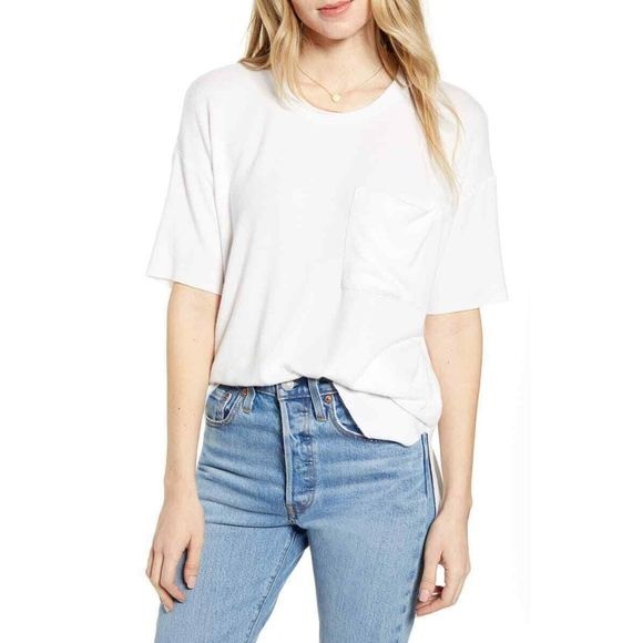 Rails Tops - RAILS Micah Pocket Tee In Ivory Small